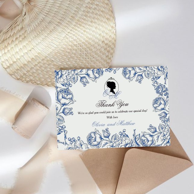 Cartão De Agradecimento Boho Bridgerton Casamento das Flores do Jardim Ele (Criador carregado)