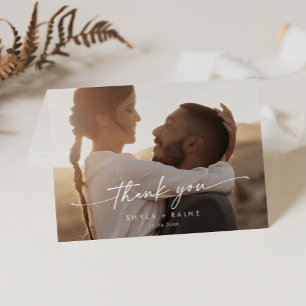 Cartão De Agradecimento Boho Chic Dobrou Foto De Casamento