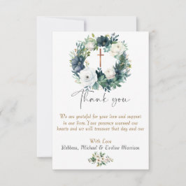 Cartão De Agradecimento Boho Chic Floral Girls Baptism