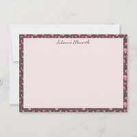 Boho Chic Floral Pink Brown Personalizado