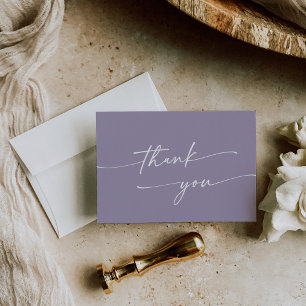 Cartão De Agradecimento Boho Chic Lavanda Purple Flat Weding