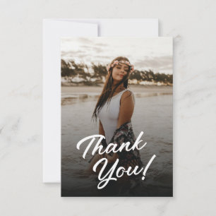 Cartão De Agradecimento Boho Chic Photo Birthday Obrigado