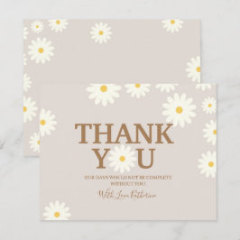 Cartão de agradecimento Boho Daisy Floral para chá