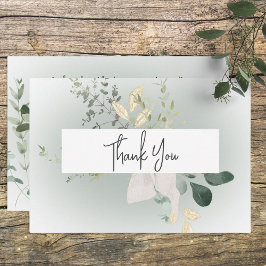 Cartão De Agradecimento Boho Delicate Greenery Modern Casamento Obrigado