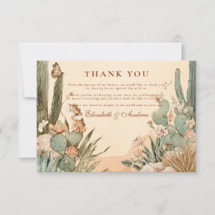 Cartão De Agradecimento Boho Desert Cactus Floral Wedding