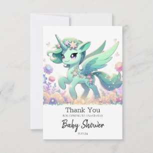 Cartão De Agradecimento Boho Dreamy Chá de fraldas Unicorn