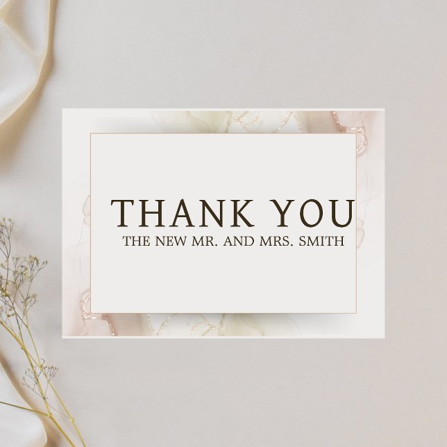 Cartão De Agradecimento Boho Elegant Wedding (Modern Boho Elegant Wedding Thank you Card)