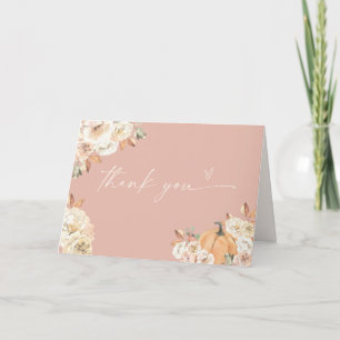 Cartão de Agradecimento Boho Fall Pumpkin