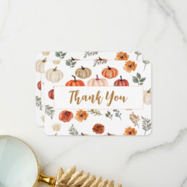 Cartão De Agradecimento Boho Fall Pumpkin Obrigado