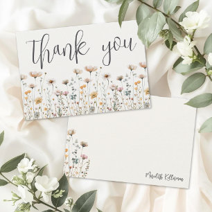 Cartão De Agradecimento Boho Flor Silvestre