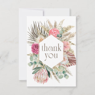 Cartão de Agradecimento Boho Floral Chuveiro