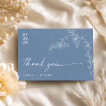 Boho Floral Moderno Casamento Azul Empoeirado