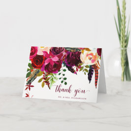 Cartão De Agradecimento Boho Floral | Obrigado!
