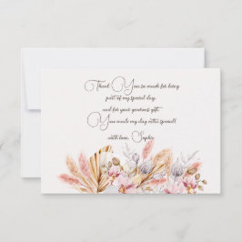 Cartão De Agradecimento Boho flores adultas Aniversário