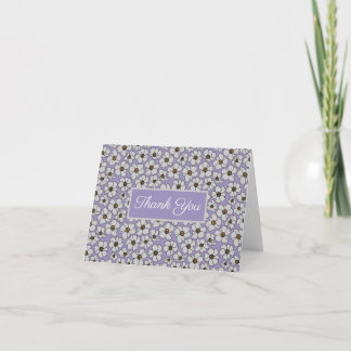 Cartão De Agradecimento Boho Flores Silvestres Sobre Lavanda