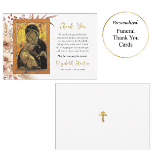 Cartão De Agradecimento Boho Flowers Theotokos do Funeral Ícone Vladimir