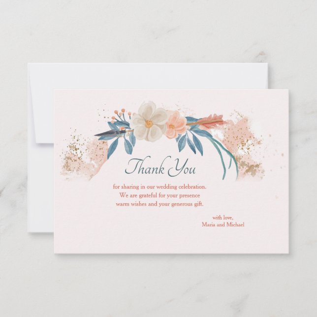 Cartão de Agradecimento Boho Frame (Frente)