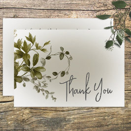 Cartão De Agradecimento Boho Greenery Modern Wedding Thank You