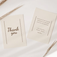 Cartão de Agradecimento Boho Minimalista Bege para