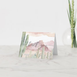 Cartão De Agradecimento Boho Modern Desert Nature Cactus Chá de fraldas