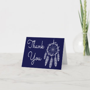 Cartão De Agradecimento Boho Navy Blue Thank You Dream Catcher
