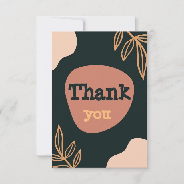 Cartão De Agradecimento boho obrigado (Frente)