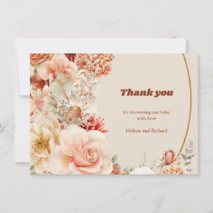 Cartão De Agradecimento Boho outono jardim especiarias Chá de fraldas de b