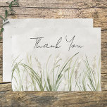 Cartão De Agradecimento Boho Pampas Grass Minimal Modern Wedding Thank You<br><div class="desc">This simple yet elegant design features a corner cluster of watercolor pampas grass on a light gray watercolor background. Simple and stunning,  this invitation will make a statement. Created by Simply Farmhouse Press.</div>