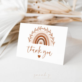 Cartão De Agradecimento Boho Rainbow Obrigado, Terthy Terracotta Tones
