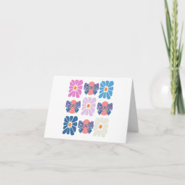 Cartão De Agradecimento Boho retro floral simples páscoa