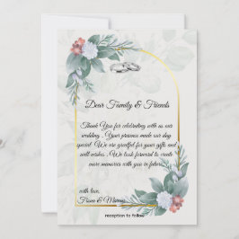 Cartão De Agradecimento Boho Rustic Floral & Elegant Wedding