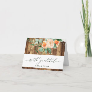 Cartão De Agradecimento Boho Rustic Personalised Barn Weding Botânico