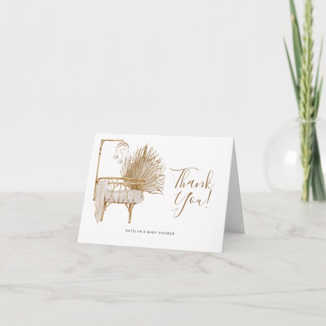 Cartão De Agradecimento Boho Sexo Enfermeiro Chá de fraldas Neutro (Frente)