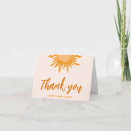 Cartão De Agradecimento Boho sunshine Chá de fraldas