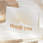 Cartão De Agradecimento Boho Sunshine Sun Chá de fraldas<br><div class="desc">Diga obrigado aos amigos e à família por estarem presentes no seu chá de fraldas com este cartões de agradecimentos temático 'ensolarado'.</div>