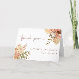 Cartão De Agradecimento Boho Terracotta floral