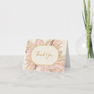 Cartão De Agradecimento Boho Tropical Botânica   Marfim E Verde