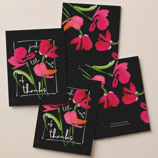 Cartão de Agradecimento Boho Vermelho Flor Silvest