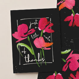 Cartão de Agradecimento Boho Vermelho Flor Silvest