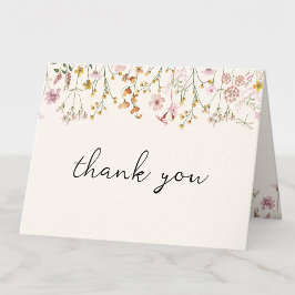 Cartão De Agradecimento Boho Wildflower Baby Shower Folded Thank You Card