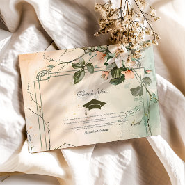 Cartão De Agradecimento Boho Wildflower Festa de formatura