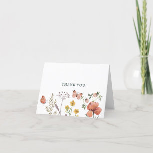 Cartão De Agradecimento Boho Wildflower Floral Birthday