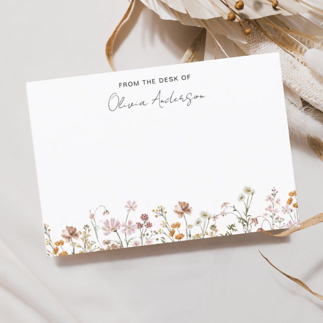 Cartão De Agradecimento Boho Wildflower Personal Stationery (Criador carregado)