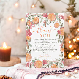 Cartão De Agradecimento Boho Winter Dried Citrus Floral Chá de panela