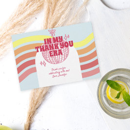 Cartão De Agradecimento Bola De Disco Rosa Na Minha Festa De Aniversário