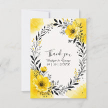 Bold Black Wreath Yellow Wedding Florals