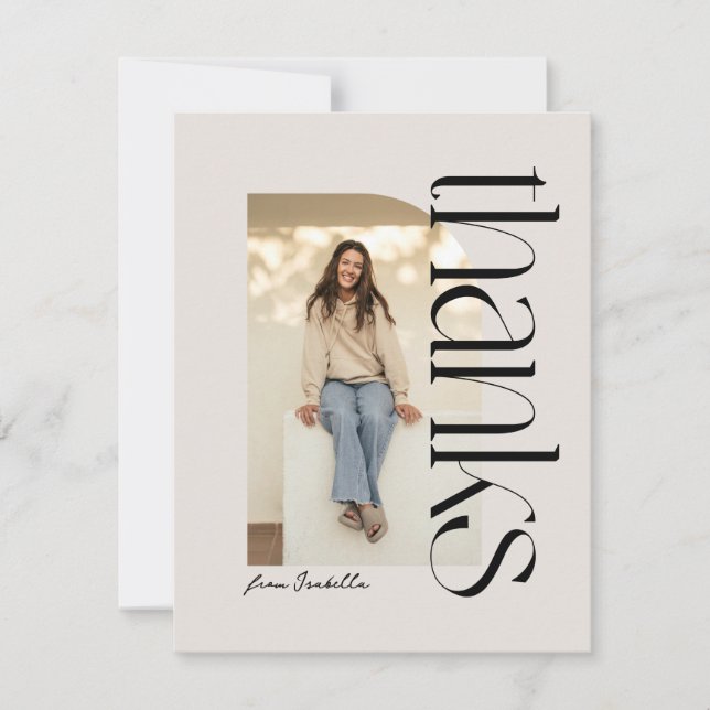 Cartão De Agradecimento Bold moderno, graduação em fotografia (Frente)