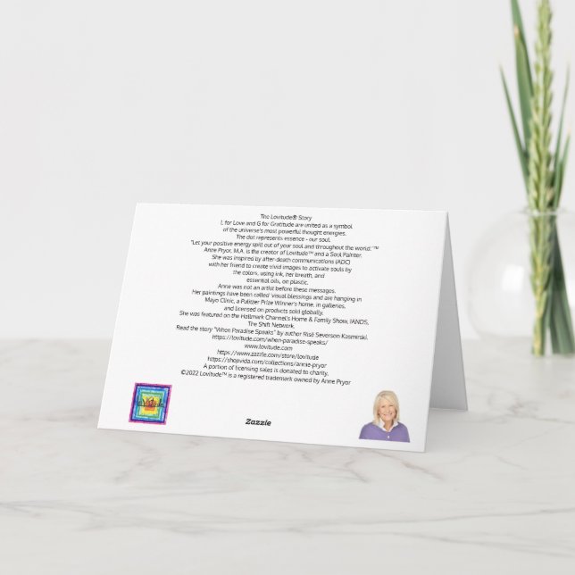 Cartão De Agradecimento Bolhas de amor de vazio (Verso)