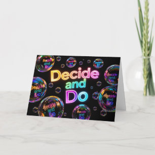 Cartão De Agradecimento Bolhas de Neon para Parabéns por Decisão de Vida