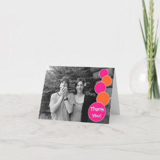 Cartão de agradecimento Bolhas (Rosa Vibrante / La